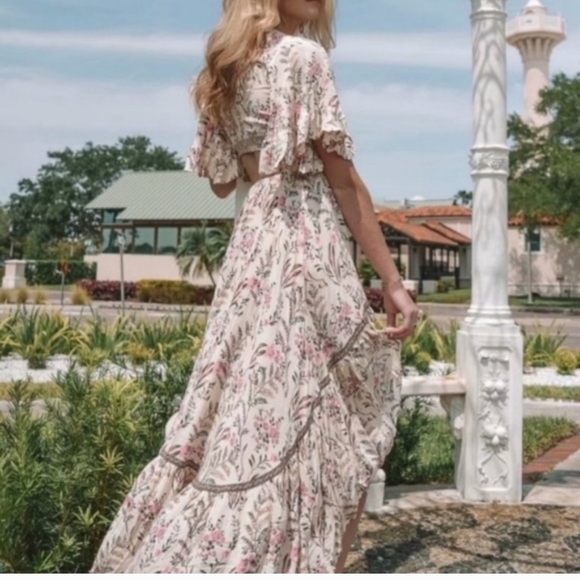 Pink Floral Bohemian Maxi Dress - Picture 12 of 16